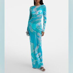 Pucci Orchidee sheer maxi dress